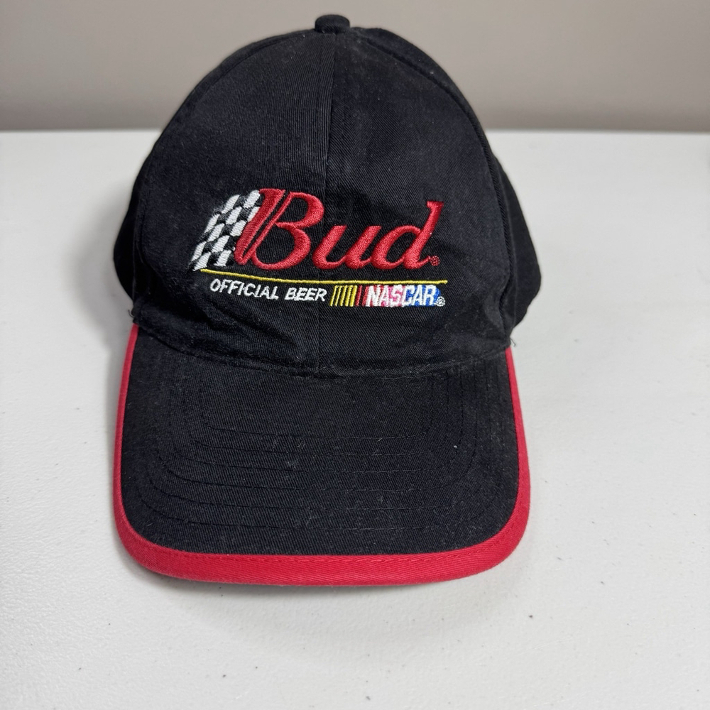 Budweiser Beer Racing Black Adjustable Hat Cap official beer NASCAR Advertising